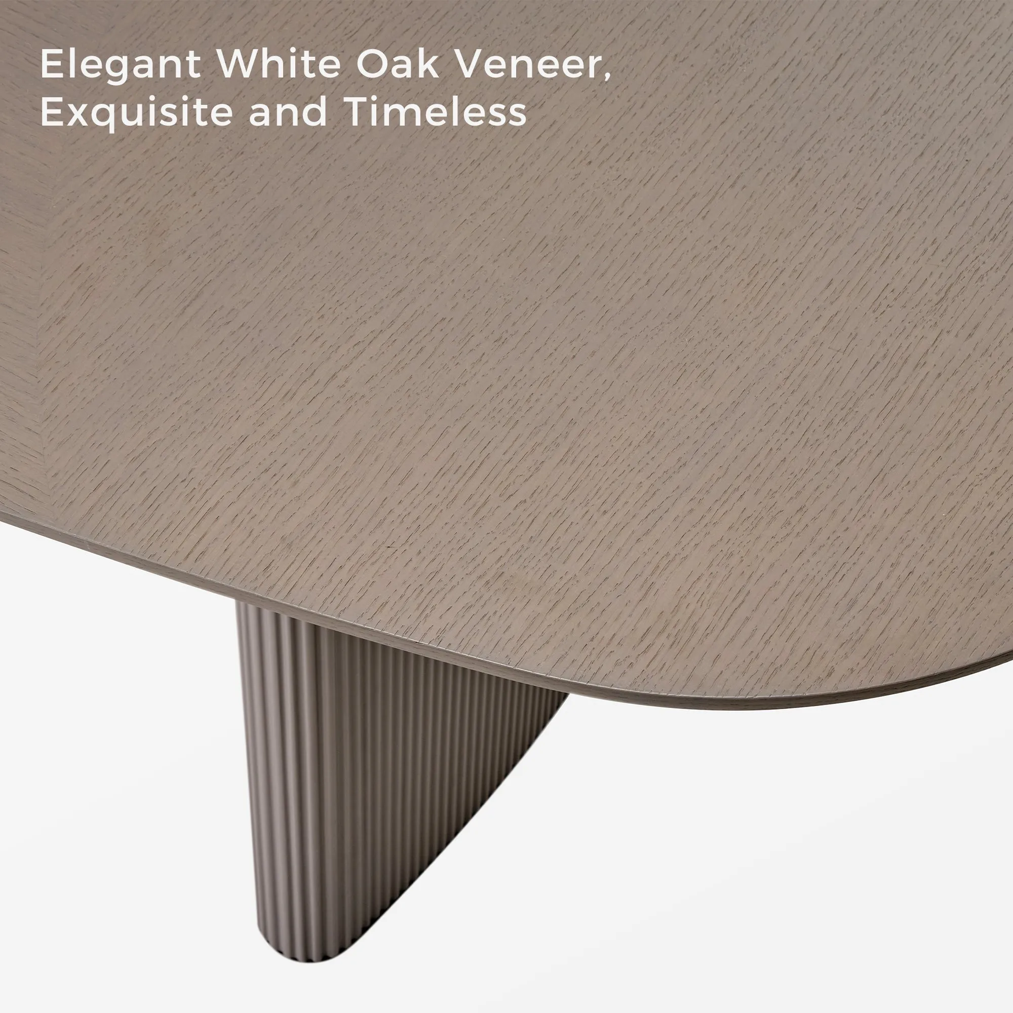 Stella, 86.06" Oval Dining Table, Gray