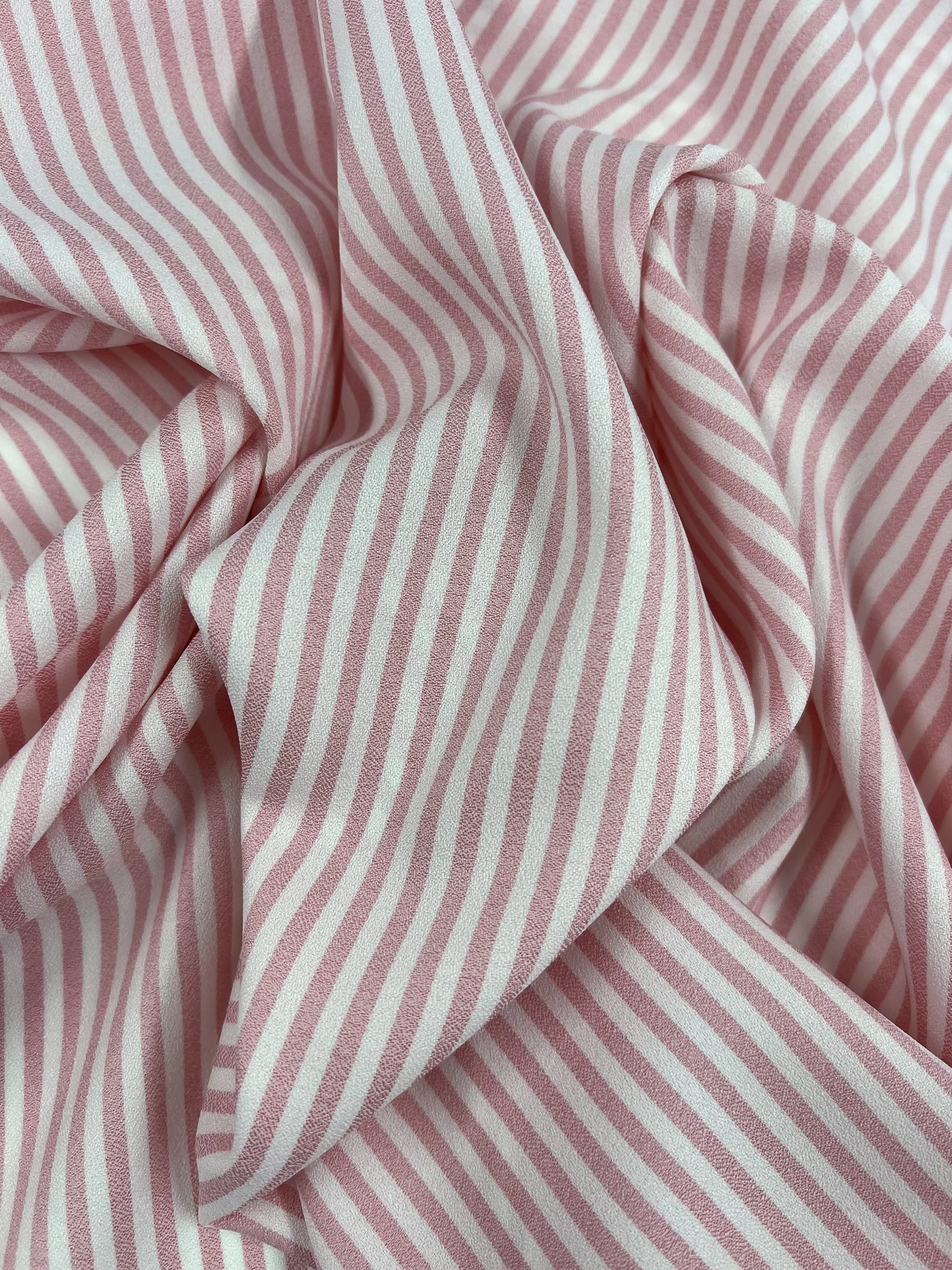 Striped Crepe - Tickled Pink - 150cm