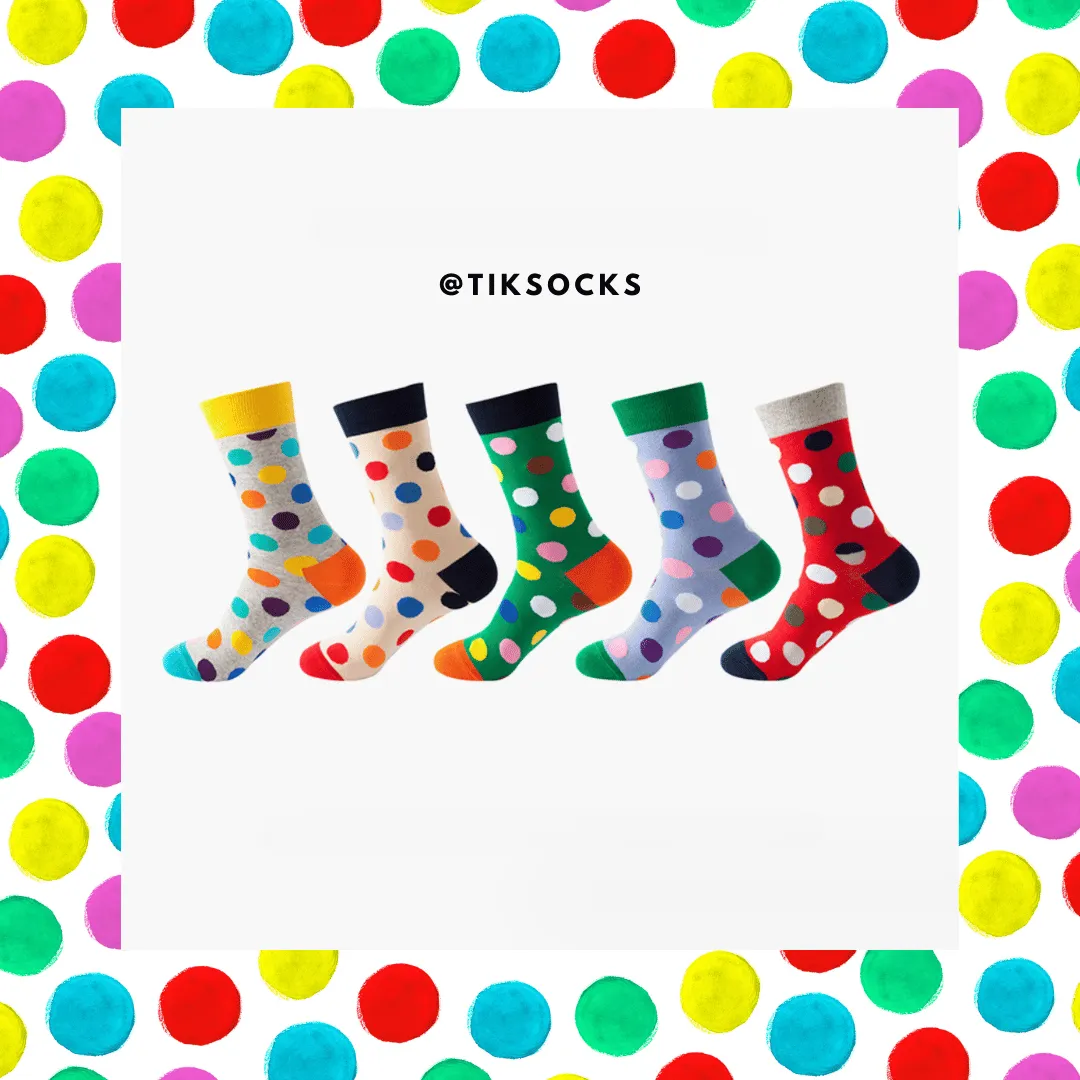 TikSocks|Fun Socks-Polka Dot Socks-Red