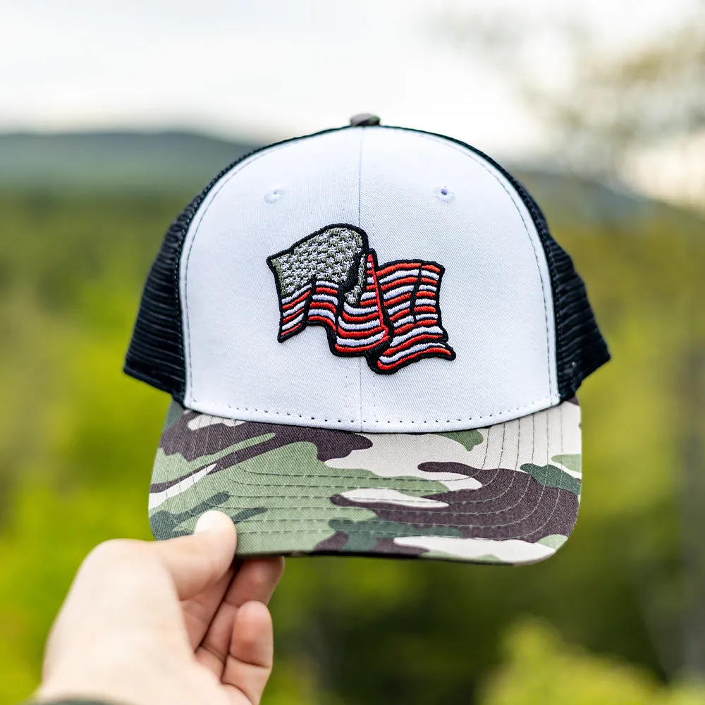 Valiant NH Hat- Camo/White/Black Mesh