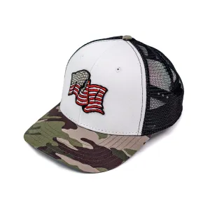 Valiant NH Hat- Camo/White/Black Mesh