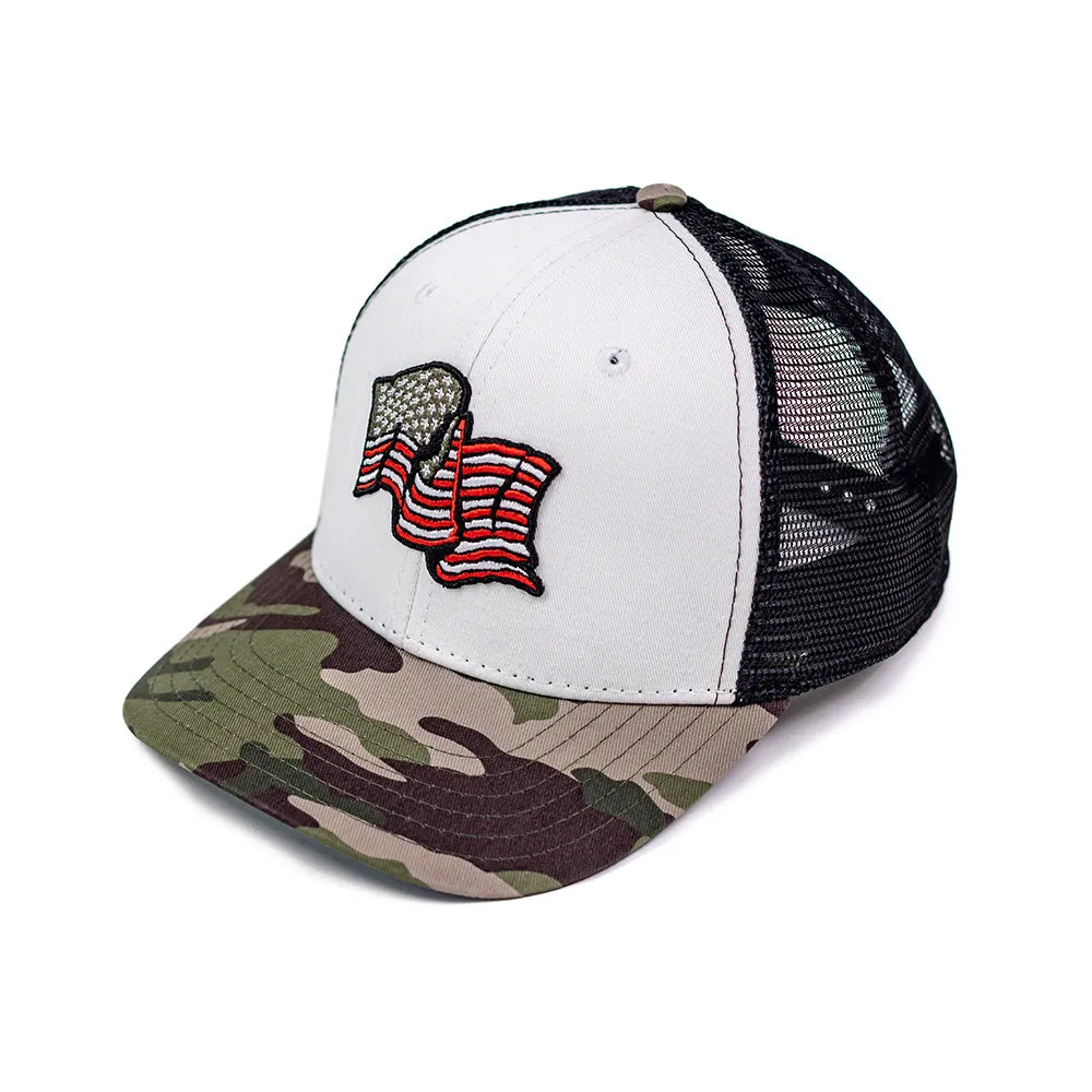 Valiant NH Hat- Camo/White/Black Mesh