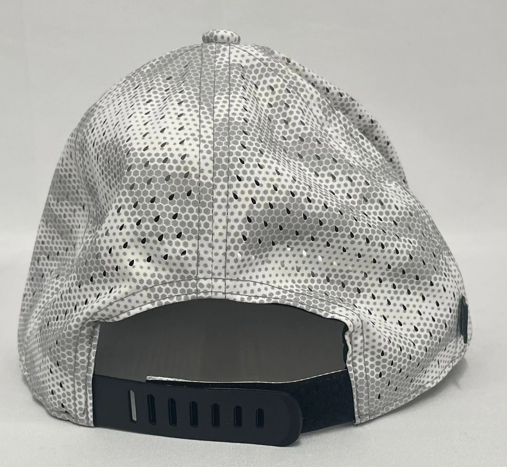 White and Gray Camo Off Set Patch Adjustable Hat