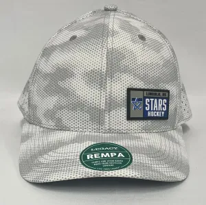White and Gray Camo Off Set Patch Adjustable Hat